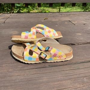 Pastel Plaid Design Women’s Birkenstock’s Size 9
